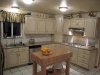 After picture oak cabinets antique white with van dyke brown glaze