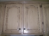 Oak cabinets with antique white heavy glazing