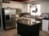 Oak kitchen deco white with black island